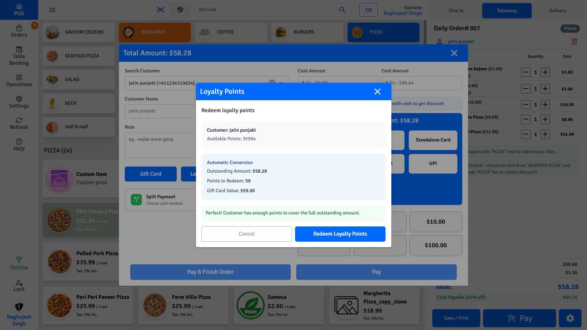 Pratham POS Loyalty Points Redemption Pratham POS loyalty points redemption — convert customer loyalty points to a discount at checkout